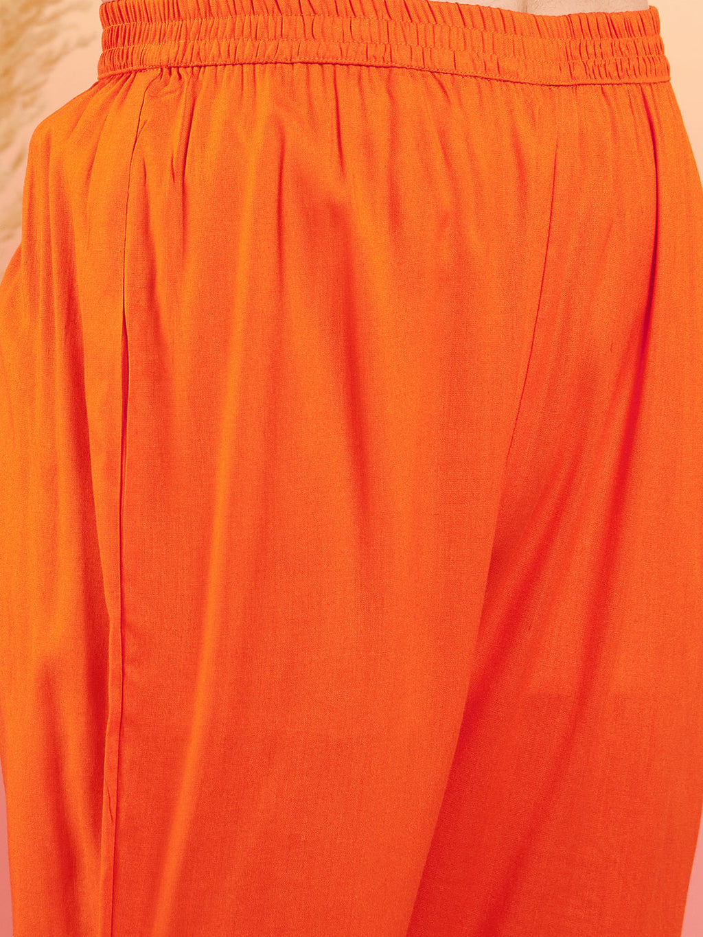InWeave Women's Orange Sequance Patch Work Kurta Set | Grocsy