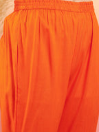 InWeave Women's Orange Sequance Patch Work Kurta Set | Grocsy