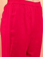 InWeave Women's Fuschia Sequance Patch Work Kurta Set | Grocsy