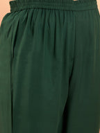 InWeave Women's Dark Green Sequance Patch Work Kurta Set | Grocsy