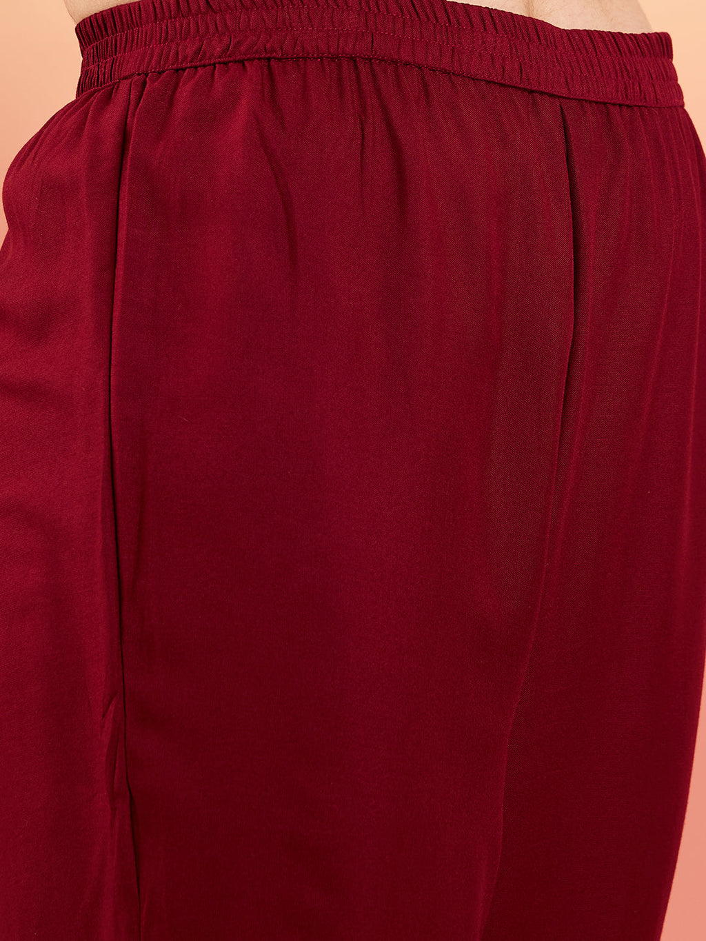 InWeave Women's Maroon Sequance Patch Work Kurta Set | Grocsy