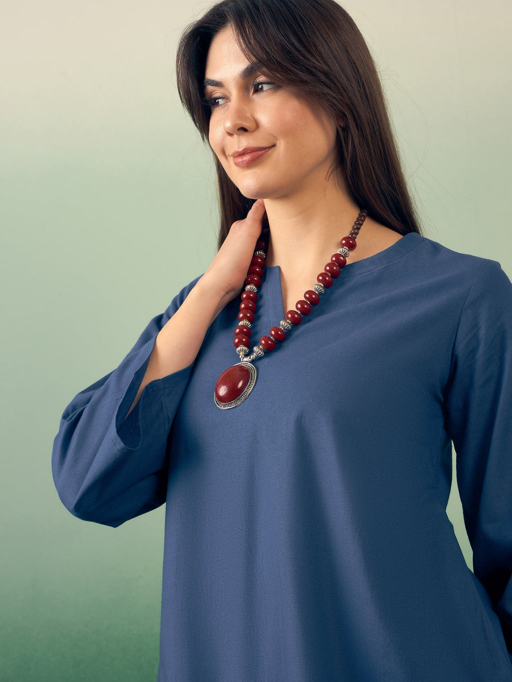 InWeave Midnight Blue Kurta Palazzo Set | Grocsy