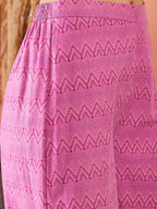 InWeave Dull Pink Floral Print Strappy Printed Palazzo Set | Grocsy