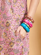 InWeave Pastel Pink Kantha Floral Jaal Short Palazzo Set | Grocsy