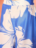 InWeave Azure Blue Hibiscus Kurta Set | Grocsy