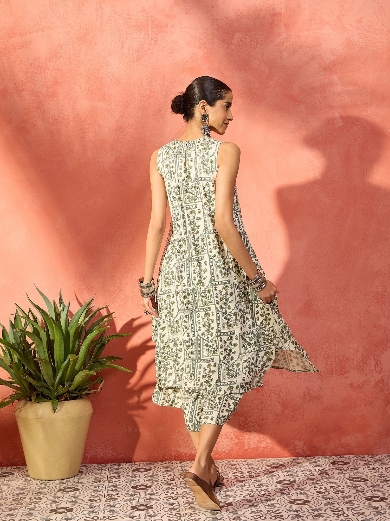 InWeave Sea Green Ethnic Palazzo Kurta Set | Grocsy