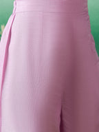 InWeave Lavender Lurex Sweetheart Neck Short Kurta Pant Set | Grocsy