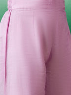 InWeave Lavender Lurex Thick Strappy Straight Kurta Pant Set | Grocsy