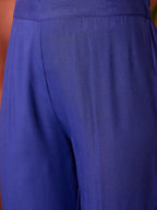InWeave Ink Blue Long Anarkali Kurta Pant Set | Grocsy