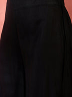 InWeave Black V-Neck Flared Kurta Short Palazzo Set | Grocsy
