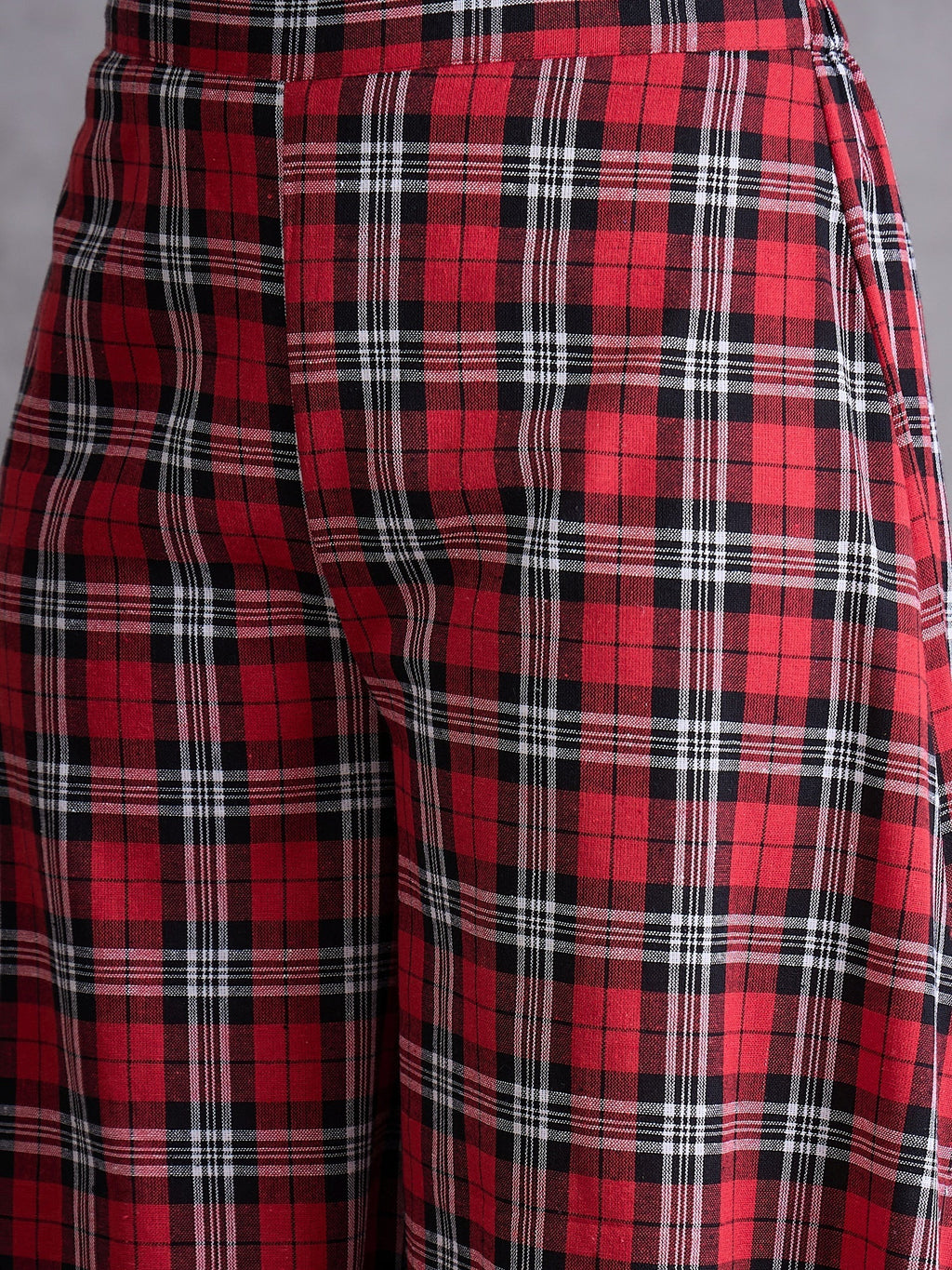 InWeave Red Black Check Kurta Set | Grocsy