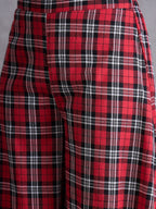 InWeave Red Black Check Kurta Set | Grocsy