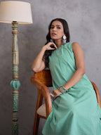 InWeave Green Small Check Kurta Set | Grocsy