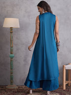 InWeave Peacock Blue Kurta Set | Grocsy