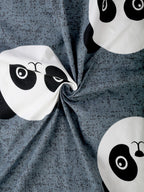 Home Sizzler Grey & White Panda 210 TC Bedsheet with Pillow Cover | Grocsy