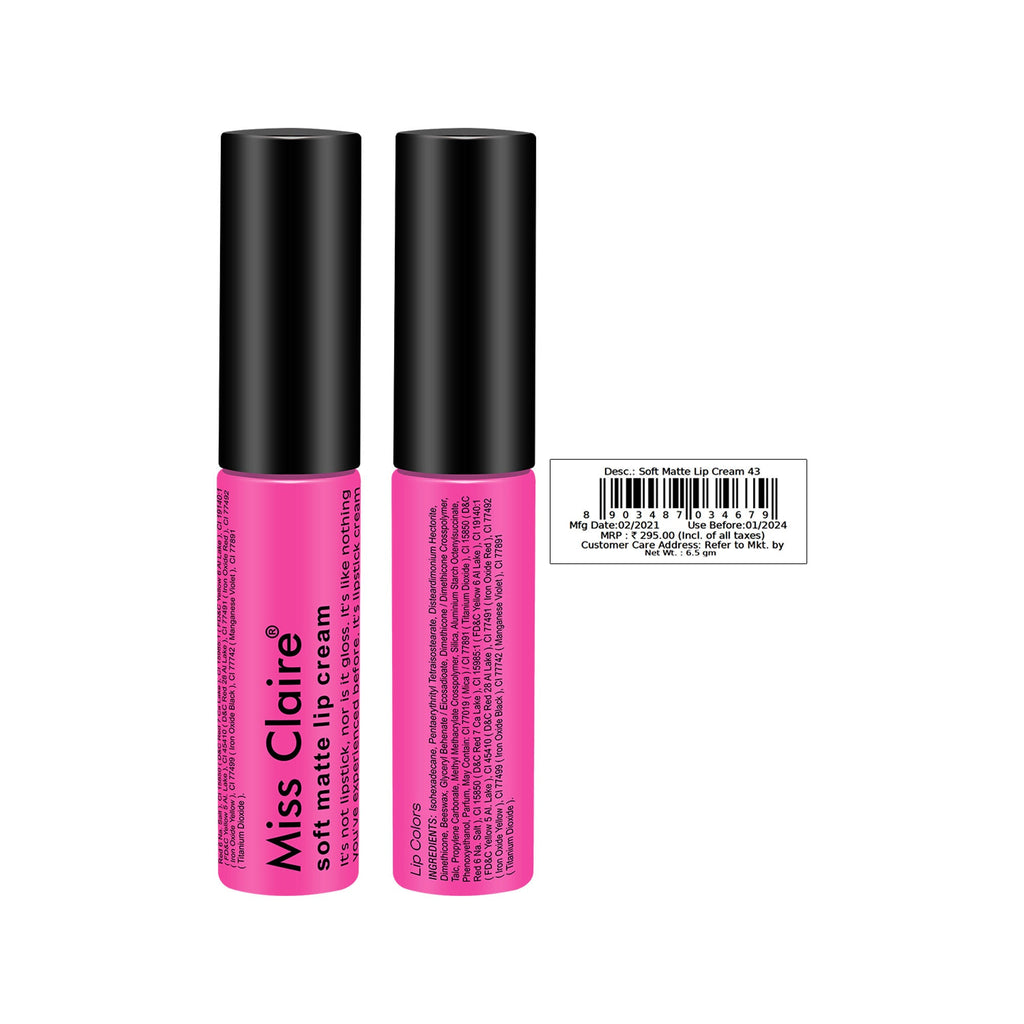 Miss Claire Soft Matte Lip Cream - 43 | Grocsy