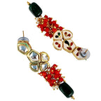 Tehzeeb Creations Meenakari Gold-Polished pentagon shape Uncut Kundan Necklace Set | Grocsy