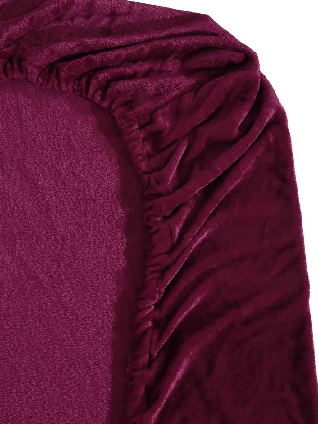 KLOTTHE Maroon 300 TC Woolen Fitted Double King Bedsheet With 2 Pillow Covers | Grocsy