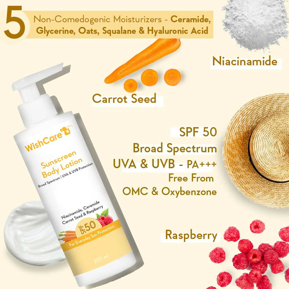 Wishcare Sunscreen Body Lotion SPF 50 | Grocsy