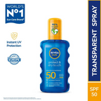 Nivea Sun Dry Touch SPF 50, Transparent Sunscreen Spray | Grocsy