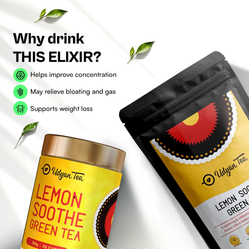 Udyan Tea Lemon Soothe Green Tea | Grocsy