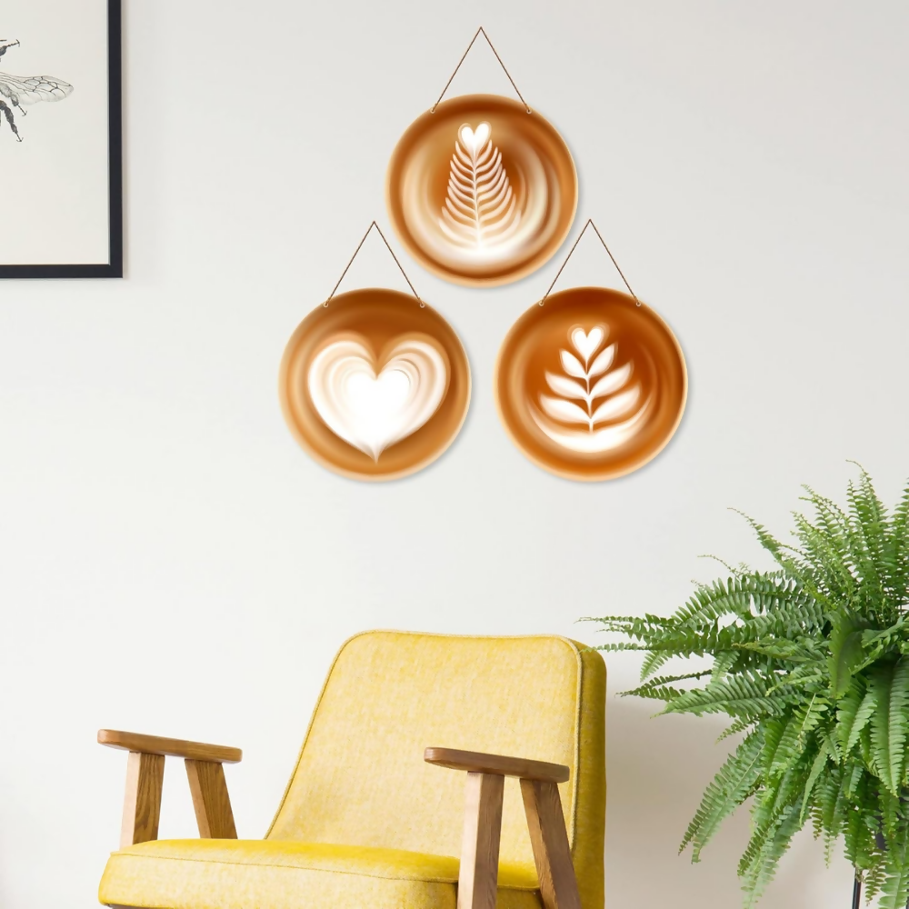 Artvibes Modern Coffee Latte Decorative MDF Wooden Wall Art | Grocsy