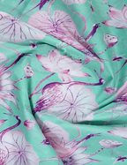 Block Print Mint Blue Coloured Mulmul Cotton Saree By Gayathri Reddy Designer Studio | Grocsy