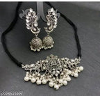 Tehzeeb Creations Women's Silver Colour Necklace With Peacock Design | Grocsy