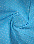 Sky Blue Coloured With Checks Pure Mangalgiri Cotton Saree By Gayathri Reddy Designer Studio | Grocsy