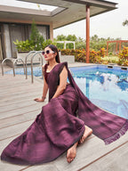Tikhi Imli Woven Design Embellished Sequinned Saree With Tassles | Grocsy
