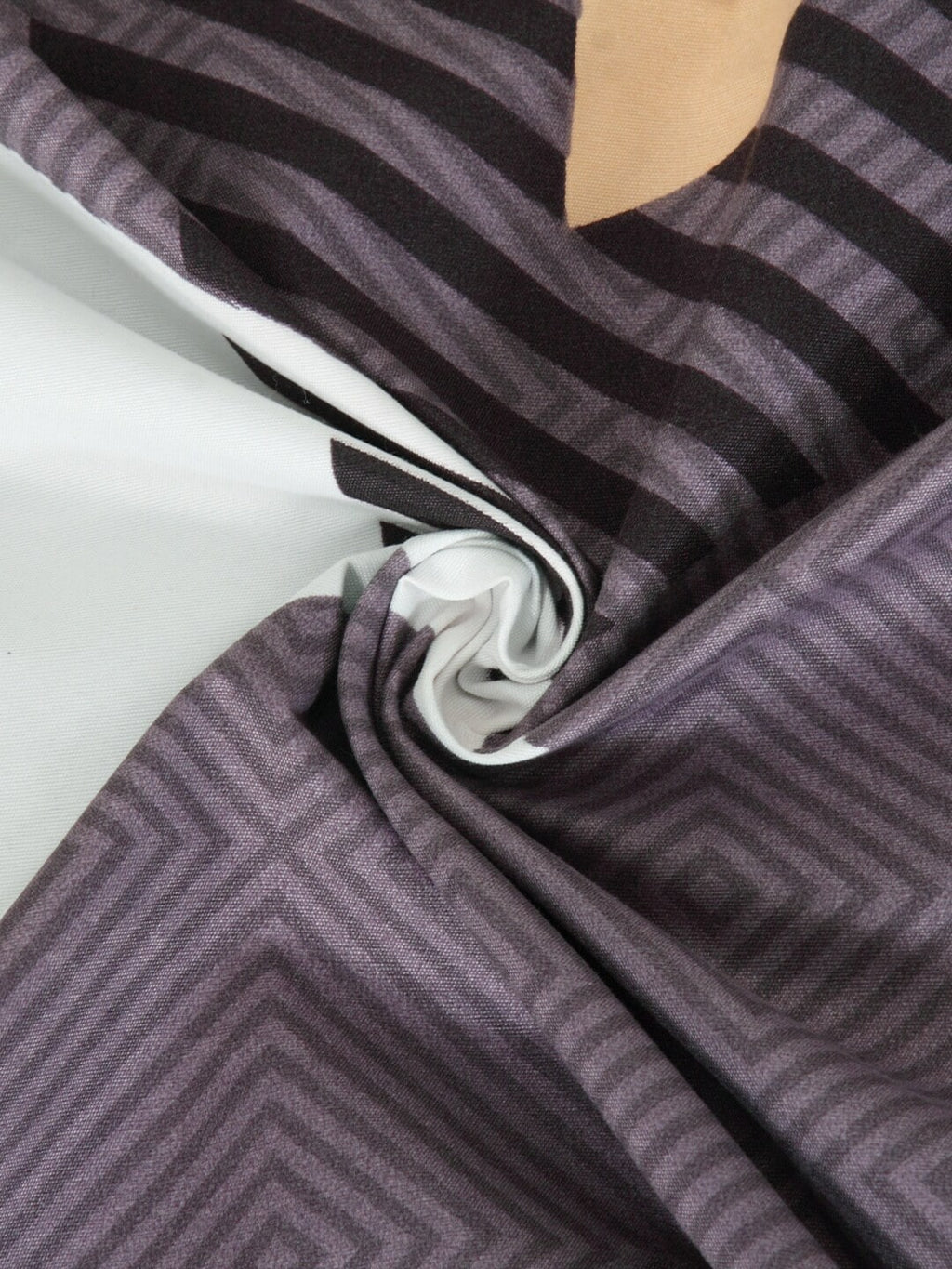 KLOTTHE Purple Geometric 210 TC Cotton Bedsheet with Pillow Covers | Grocsy