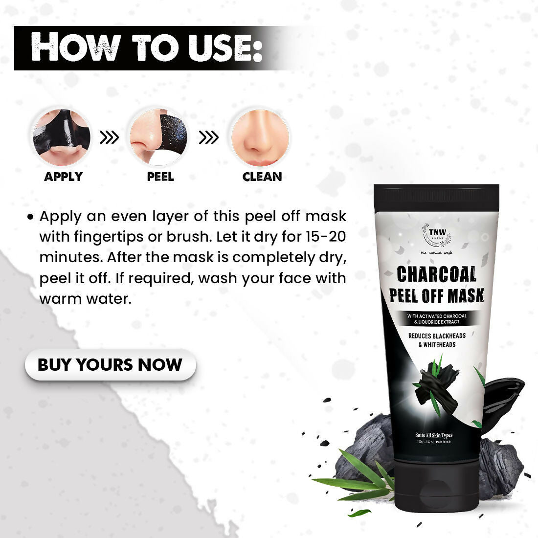 The Natural Wash Charcoal Peel Off Face Mask | Grocsy