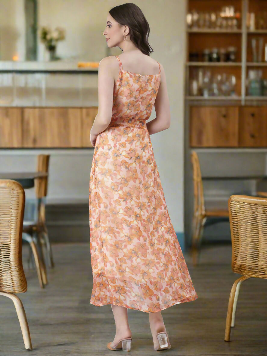Souchii Floral Print Tiered Dress – Flowy Fit & Flare | Grocsy