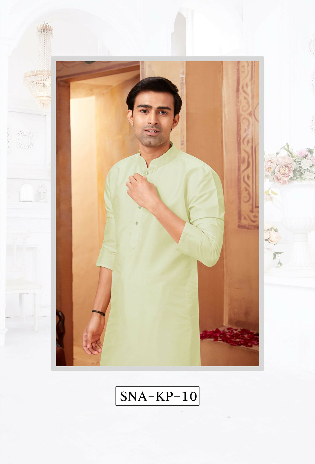 Joban Fashion Light Green Art Silk Kurta Pyjama | Grocsy