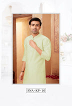 Joban Fashion Light Green Art Silk Kurta Pyjama | Grocsy