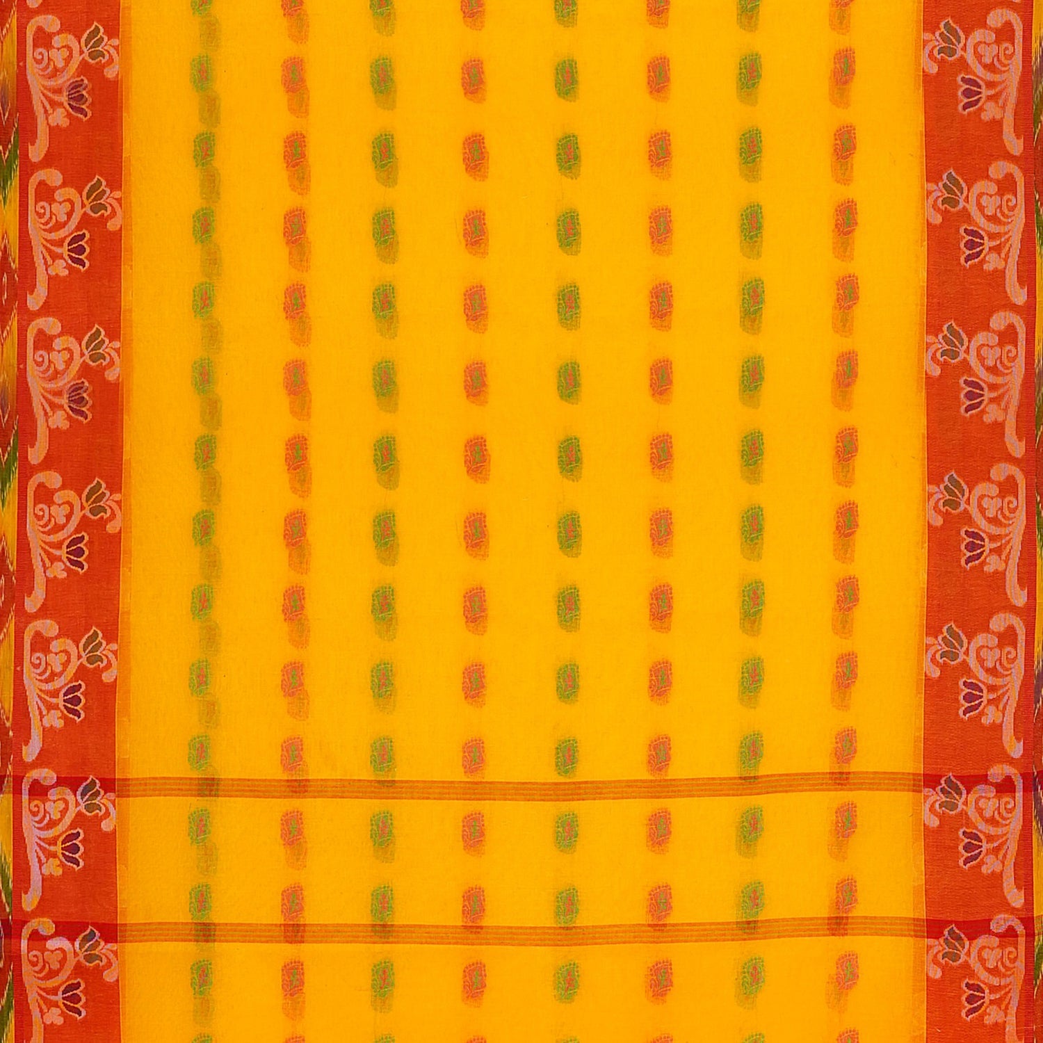 Exclusive Collection 100% Pure Cotton Yellow Tant Saree With Hand Weaving Work | Grocsy