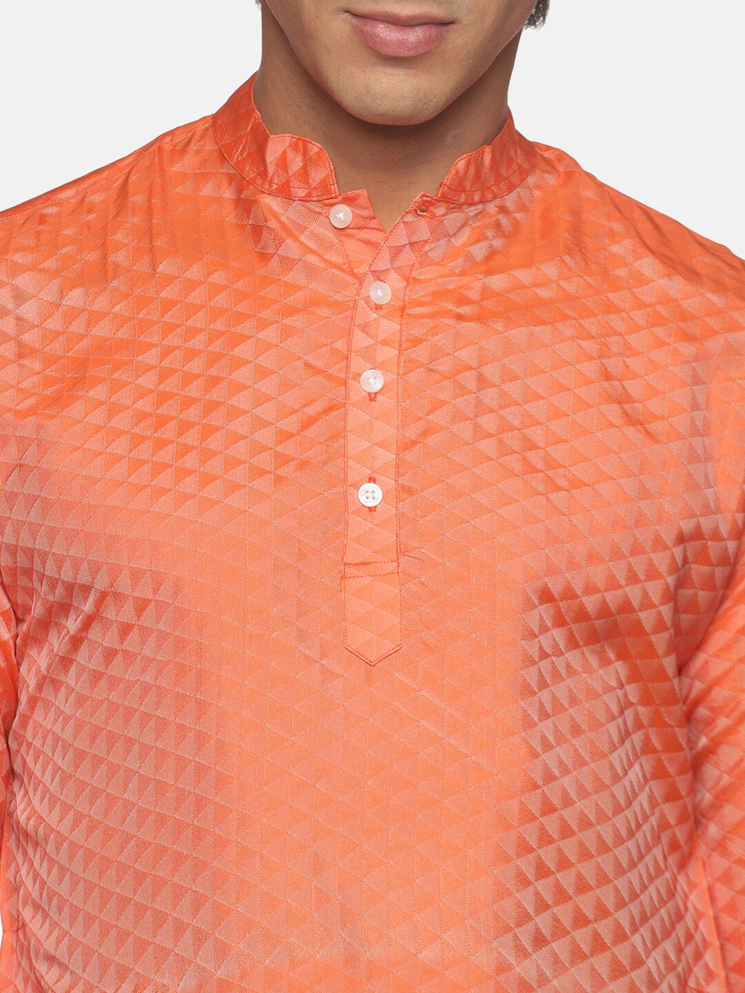 Sethukrishna Men Orange Kurta with Pyjamas | Grocsy