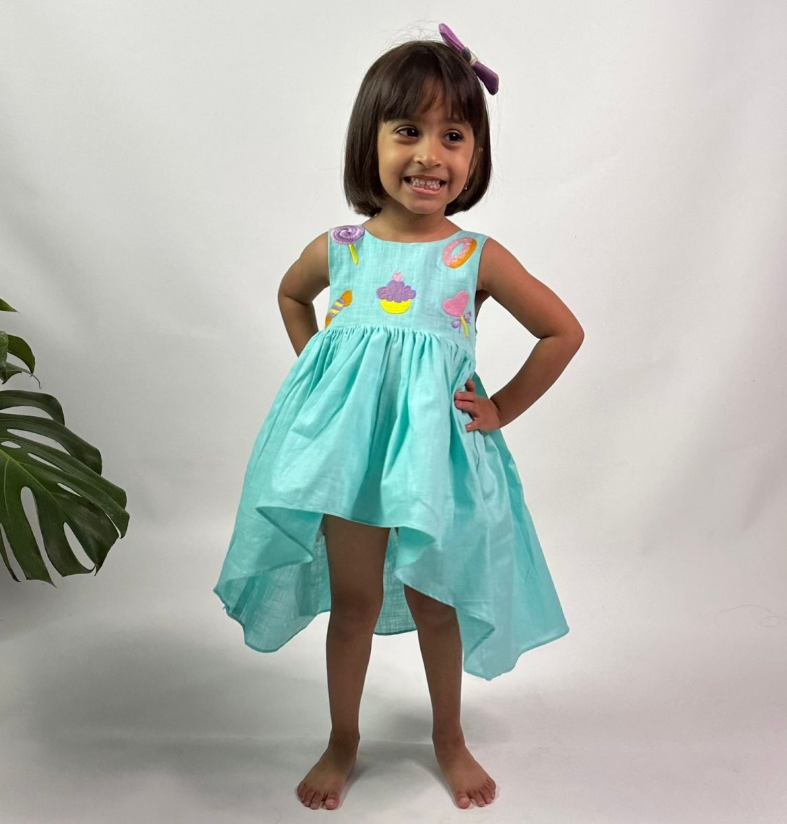ArthLife Cyan Candy Party Wear Dress | Grocsy