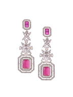 Saraf RS Jewellery Rhodium-Plated Pink AD studded Jewellery Set | Grocsy