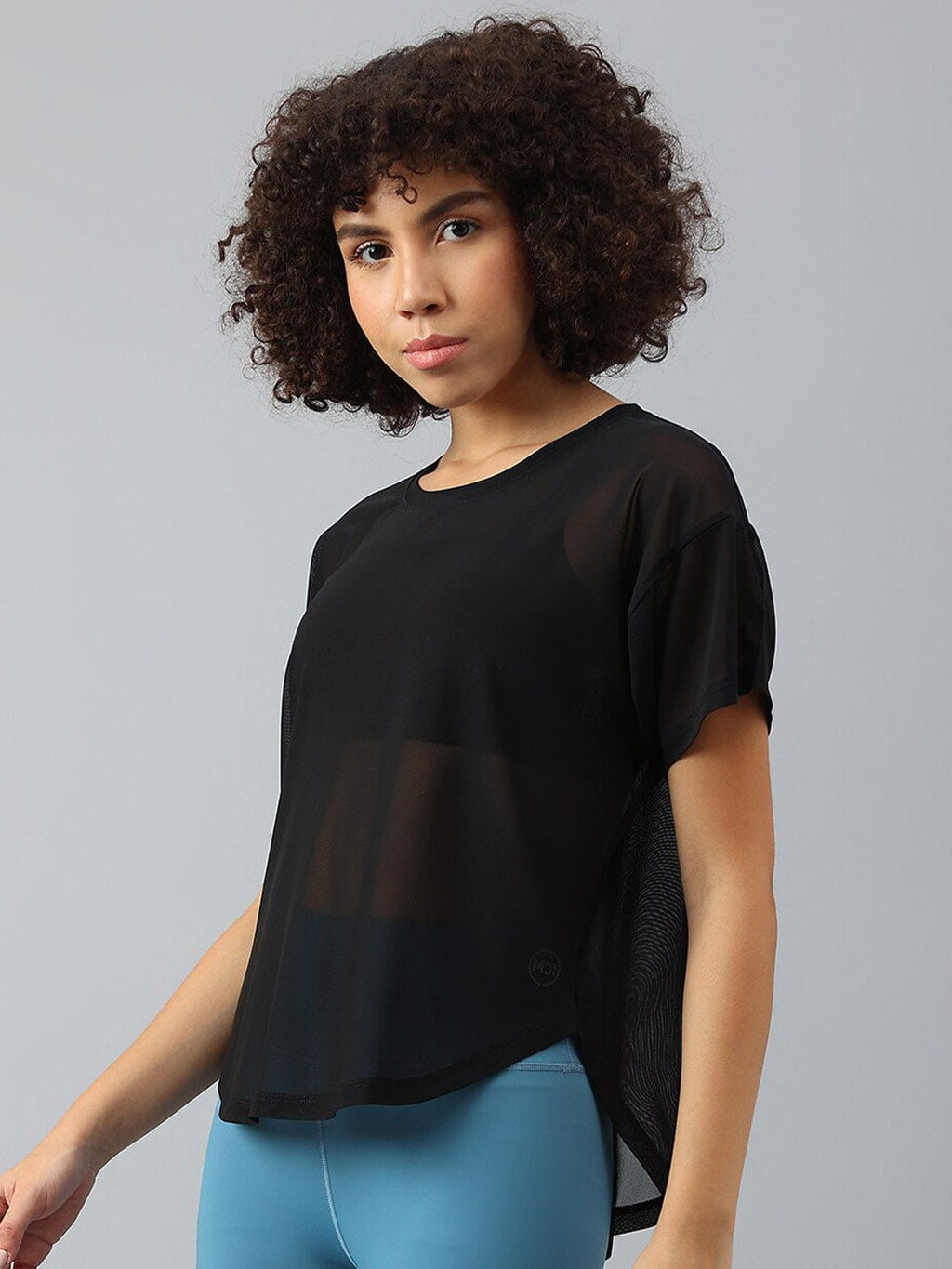 MKH Women Drop-Shoulder Sleeves Dri-FIT Sports T-shirt | Grocsy