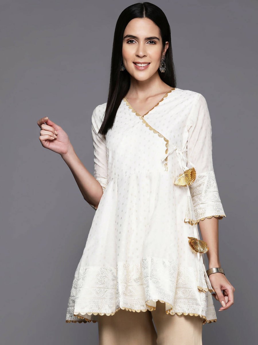 Ahalyaa Women's Traditional wear Tunic - Off-White | Grocsy