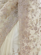 kasee Floral Embellished Beads and Stones Net Saree | Grocsy