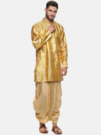 Sethukrishna Gold-Coloured Embroidered Dhoti Pant For Men | Grocsy