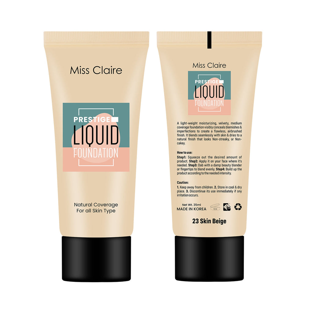 Miss Claire Prestige Liquid Foundation Natural Coverage - 23 Beige | Grocsy
