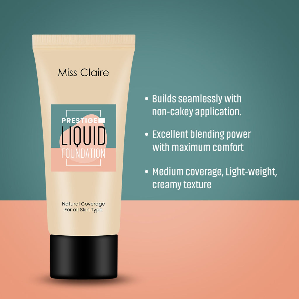 Miss Claire Prestige Liquid Foundation Natural Coverage - 23 Beige | Grocsy