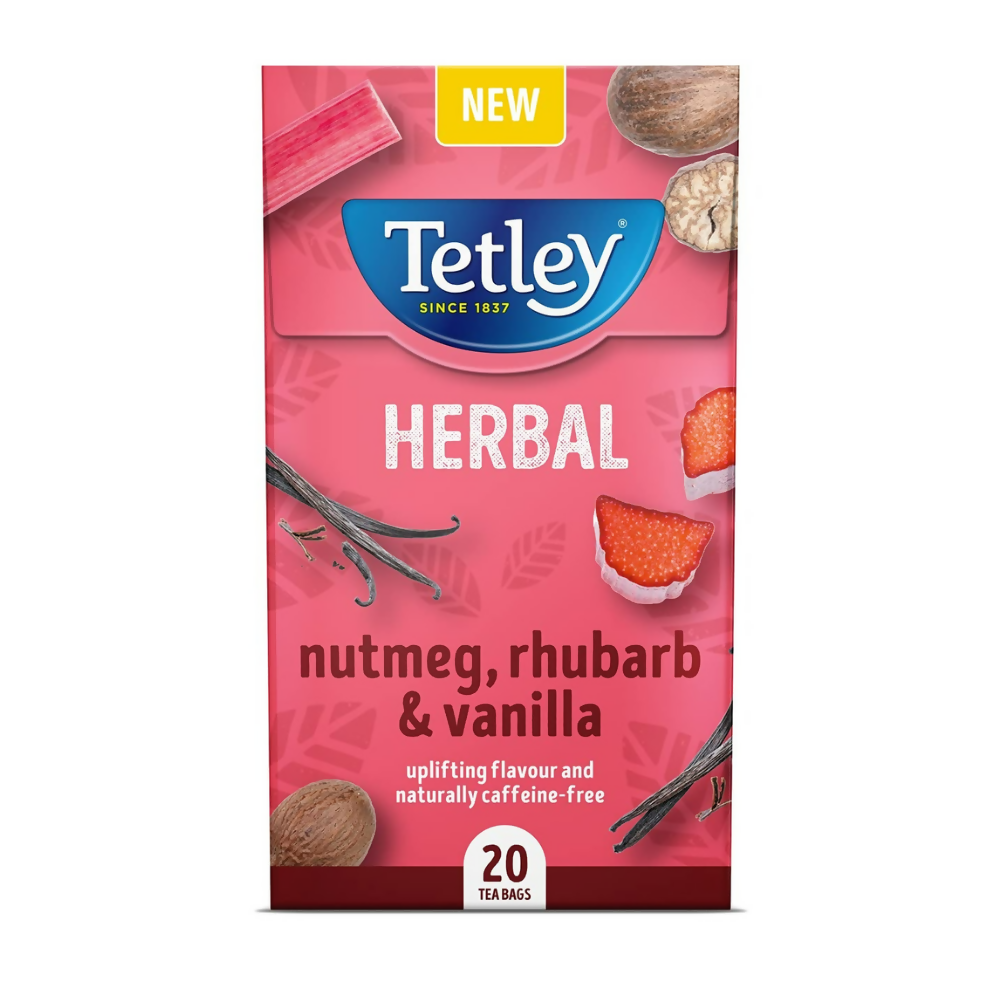 Tetley Vanilla, Nutmeg & Rhubarb Tea Bags | Grocsy