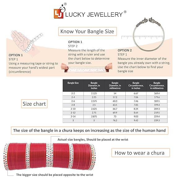 Tehzeeb Creations Bridal Bangle Set Red Color Chuda Dulhan Punjabi Choora Wedding Chura For Women | Grocsy