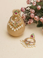 Jadau Earrings (Gold) - Ruby Raang | Grocsy