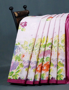 Block Print Baby Pink Coloured Mulmul Cotton Saree By Gayathri Reddy Designer Studio | Grocsy