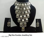 Tehzeeb Creations Women's Anarkali Design Oxidised Necklace With Mirror | Grocsy